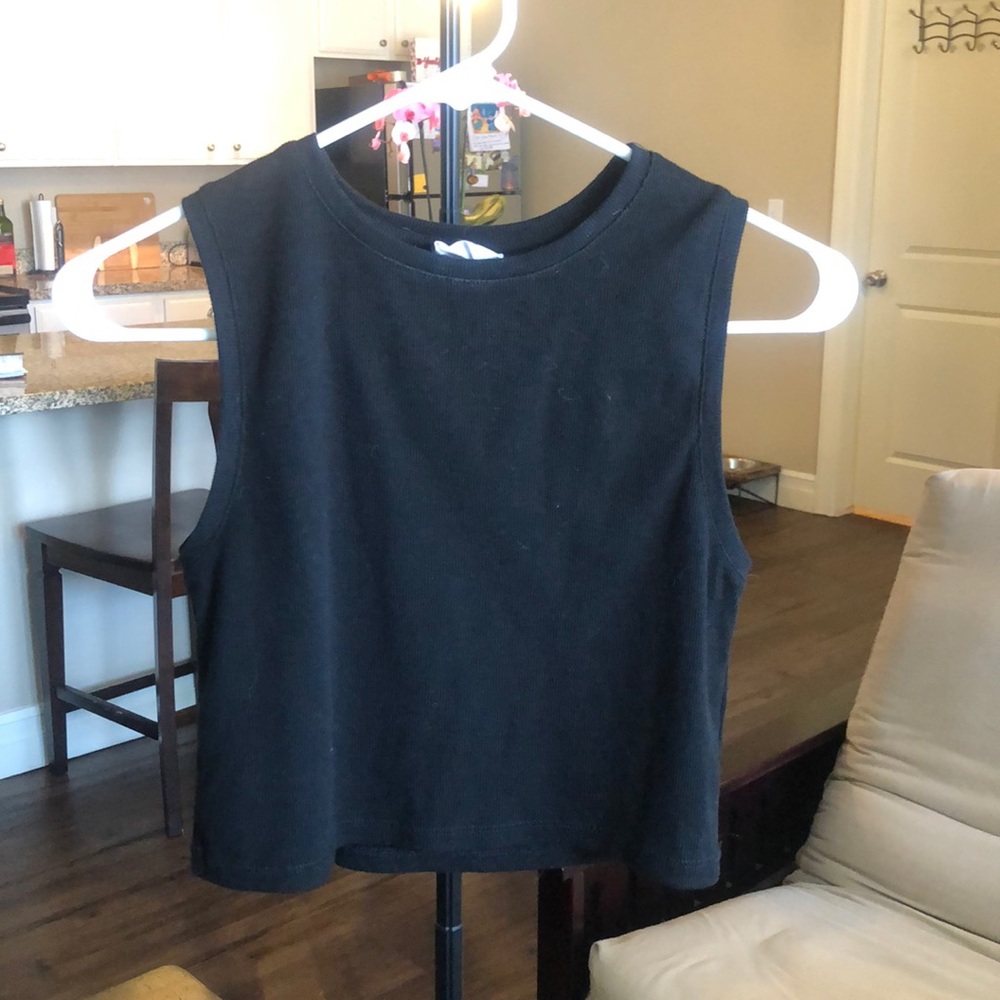 Cotton black crop top